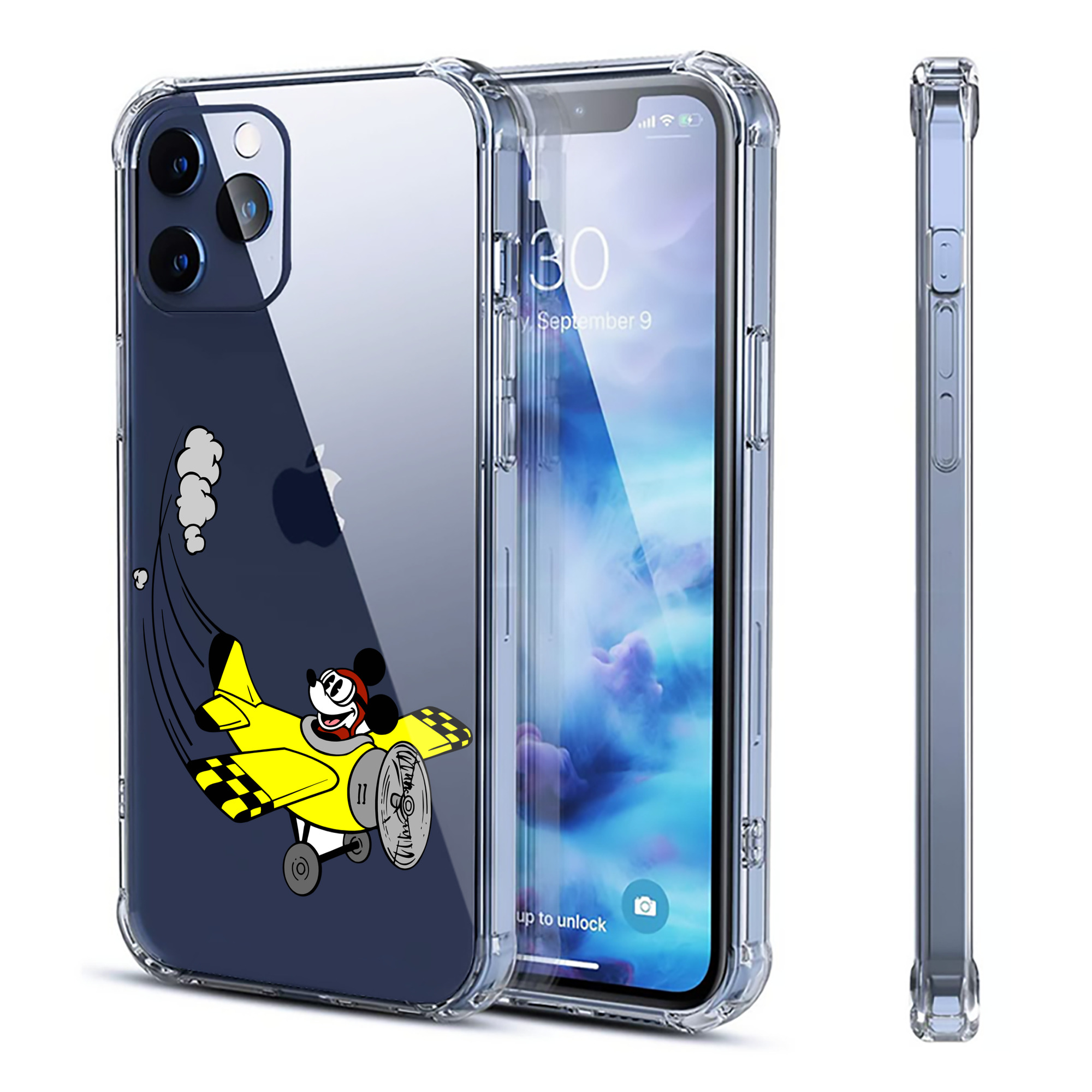 （画像用） ミッキーマウス Mickey Mouse 【iPhone 12シリーズ対応】透明スマホケース（クリアソフトケース）